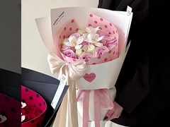 والس محبوب پولکا نقطه ای شکل یک تکه ورق گل بوکت کاغذ بسته بندی 520 روز مادر fl