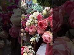 شبيه سازي گل سرخ، ميز ناهار خوري با گل هاي تقلبي، گلدان تزئين ميز قهوه اي، حس عالي، سوخته