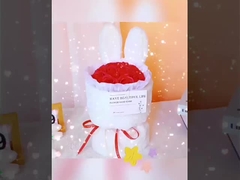 بوکت آرایش گل جشن Qixi، هدیه روز مادر، گوش های خرگوش دوست داشتنی، گل های مصنوعی،