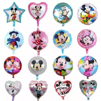 خرید شخصیت کارتونی گرد ستاره قلب Minnie Mickey Kids بادکنک فویلی بادی 18 اینچی تولید آنلاین