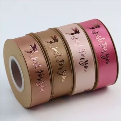 قیمت خوب لوگو شرکت نام 3D ساتین سفارشی شده نوار گل چاپی برای دکوراسیون روز ولنتاین آنلاین