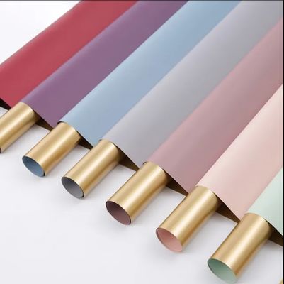 قیمت خوب 64X34X0.36 سانتی متر خوب دست دو طرفه پلاستیکی گل کاغذ بسته بندی با طلا آنلاین