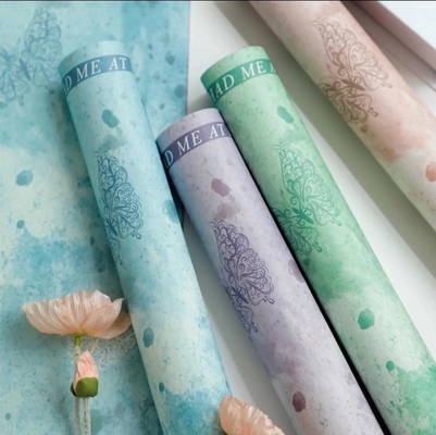 خرید کاغذ بسته بندی گل فروشی ضد ایستاتیک با طراحی گل رز آرتی ضد آب و برجسته online manufacture