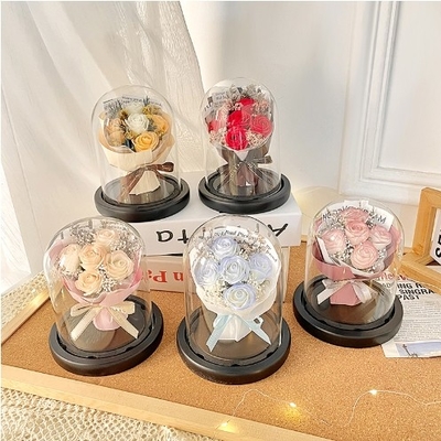قیمت خوب پنبه ای فرانسه شبیه سازی عاشقانه گل آغوش سطل زیورات گل رز خلاق روشن گلدان روز ولنتاین هدیه گل دستی کیسه 11x15 سانتی متر آنلاین