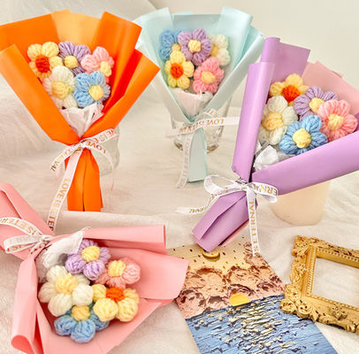 قیمت خوب گل های بافته شده گل های بافته شده گلدانه های دست ساز مینی یارن برای سورپرایز تولد آنلاین