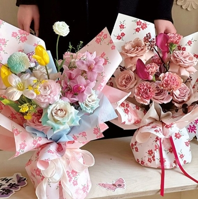 خرید کاغذ بسته بندی گل های بهار، کاغذ بسته بندی بوکت گل های تازه ضخیم، کاغذ بسته بندی چاپی ضد آب، بسته بندی گل فروشی online manufacture