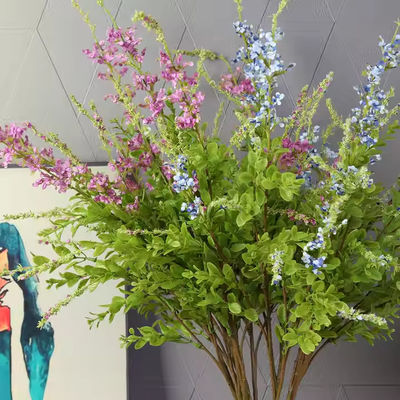 خرید علف مصنوعی گل وحشی کوچک گل ابریشم سیلی با گل برای عروس گلدان پرکننده عروسی گیاهان تزئینات داخلی تولید آنلاین