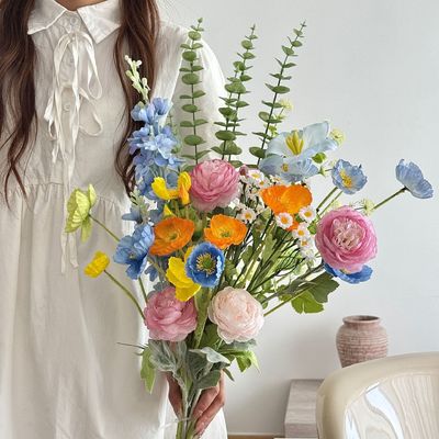 قیمت خوب توپ کنده شده، گل رز، گل شبیه سازی شده، بوکت گل جعلی، دکوراسیون اتاق نشیمن، عکاسی فصل فارغ التحصیلی، لوازم عکاسی بوکت دستی آنلاین