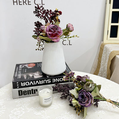 قیمت خوب مدل فرانسوی گل رز چند سر شده شبیه سازی گل میز گل ترتیب گل، گل دست، گل گل جعلی گلدان تزئینات آنلاین