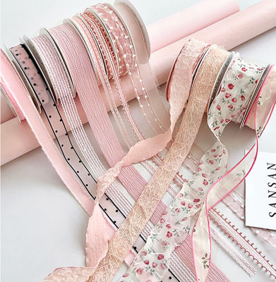 خرید سری عسل ریزائو نوار گل بوکت تزئینات شناور دست ساز گل DIY بسته بندی هدیه بند های پلی استر مواد رنگ سرعت تولید آنلاین