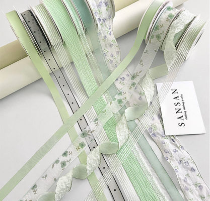 خرید 1 سانتی مت قابل شستشوی منتا منبو ربن گل بوکت شناور طراحی گل دستی DIY هدیه کیک پاکت دکوراتیو بند تولید آنلاین