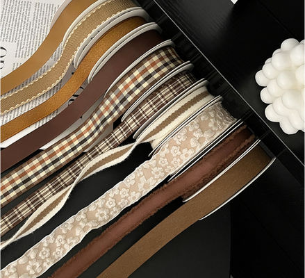 خرید ساخت انسان پاییز / زمستان سری میلارد نوار گل هدیه بند بوکت DIY نوار گل آرایش هدیه بسته بندی نوار قهوه ای / رنگ های سفارشی تولید آنلاین