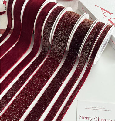 خرید روبان مخملی قرمز مصنوعی برای بسته بندی هدیه سالانه هنرهای گل سازی دست ساز و مواد نوار پارچه ای پروژه های DIY تولید آنلاین