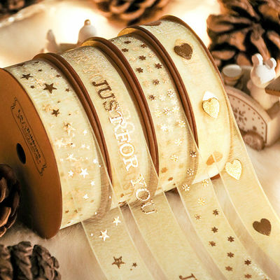 خرید روز ولنتاین کریسمس هدیه دکوراسیون روبان ابریشمی جعبه هدیه بسته بندی کیک گل دکوراسیون 9 متر/1.9 سانتی متر رنگ اصلی تولید آنلاین