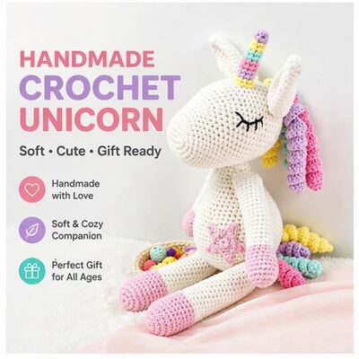 خرید مواد ارگانیک چوبی فروش داغ اسباب بازی های بزرگ نرم دست ساز گواهینامه Ce Amigurumi پر شده عروسک تک شاخ پوش برای نوزادان تولید آنلاین