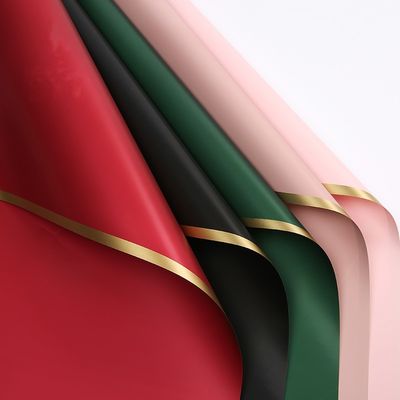 خرید کاغذ بسته بندی گل حاشیه طلایی 58*58 سانتی متر کاغذ بسته بندی مقاوم در برابر آب تولید آنلاین