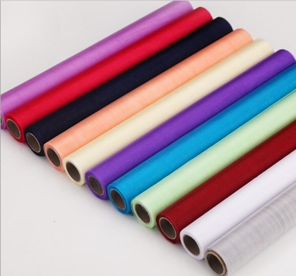 قیمت خوب رول های تنباکو Organza Tulle با تراکم 28E برای لباس عروسی آنلاین