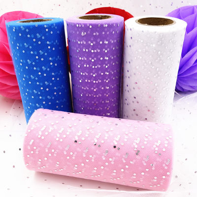 قیمت خوب الگوی درخشان Organza رول پارچه 100Y طول ایده آل برای پروژه های صنایع دستی آنلاین