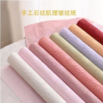قیمت خوب کاغذ پوشک گل با طرح سنگ دست ساز بافت کاغذ پوشک گل DIY بسته بندی گل 56 * 56 سانتی متر آنلاین