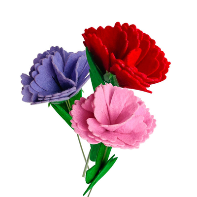 قیمت خوب روز مادران felt گل دستکاری کیت Carnation گلدان برای کودکان پیش دبستانی هدیه انواع Carnation آنلاین