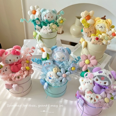 قیمت خوب جعبه گل کوچکی بوکت عروسک استوانه ای محصول آماده برای دوست دختر عروسک هدیه خلاق هدیه کریسمس سوغاتی آنلاین