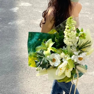 قیمت خوب کاغذ بافت سنگی که با جوهر شسته می شود، کاغذ بسته بندی بوکت گل، بسته بندی هنری گل های رنگ آمیزی، مواد کاغذ بسته بندی گل آنلاین