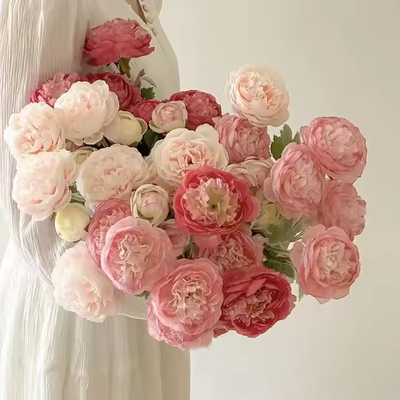 قیمت خوب گل های مصنوعی عروسی با کیفیت بالا گل رز گل های مصنوعی پونی برای تزئین خانه عروسی آنلاین