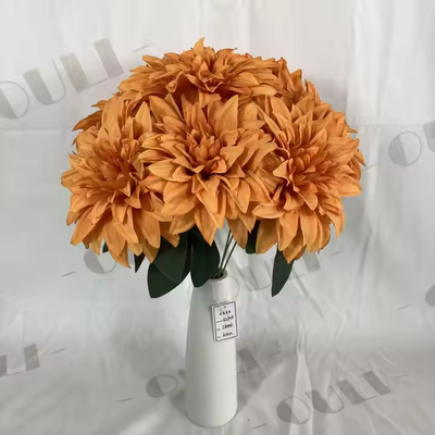 قیمت خوب عمده فروش تزئینات عروسی مصنوعی ابریشم 7 سر گلدان دالیا گل آنلاین