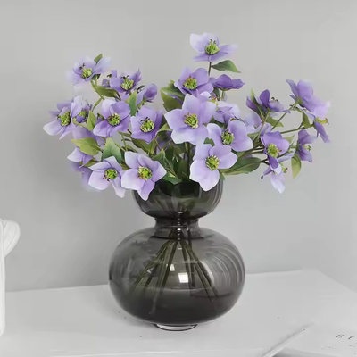 قیمت خوب عمده فروشی 5 سر گل دودر گل مصنوعی هلیبور برای تزئینات خانگی آنلاین