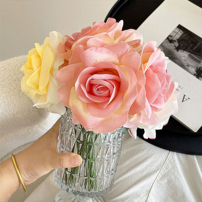 قیمت خوب شبیه سازی مرطوب به سبک پاییز اروپایی گل گل رز عکاسی اتاق نشیمن گل جعلی سبک تعطیلات بوکت گل تزئینات خانگی آنلاین