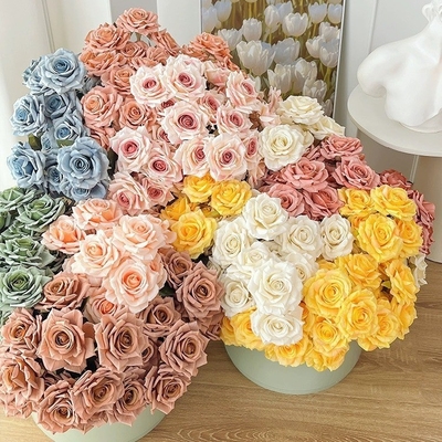 قیمت خوب گل شبیه سازی شده 7 سر کاپوتینو گل ابریشم شبیه سازی گل رز بسته گل رز عروسی گل جعلی گل تزئین گل شبیه سازی گل جعلی آنلاین