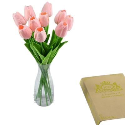 قیمت خوب عمده فروشی گل های کوچک PU، لاله های مصنوعی، گل های مصنوعی، گل های ابریشم، گل های مصنوعی برای تزئینات مرزی برای استفاده خانگی از منبع آنلاین