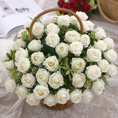 قیمت خوب گل سرخ کوچک گل مصنوعی، گل های جعلی، مواد عروسی، دکوراسیون صفحه کار خانگی، لوازم عکاسی آنلاین