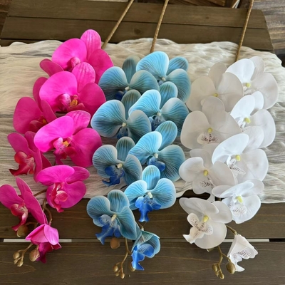 گل های مصنوعی Phalaenopsis با لمسه ای عالی، گل های مصنوعی برای عروسی و تزئینات خانه، عمده فروشی تجارت خارجی مرزی