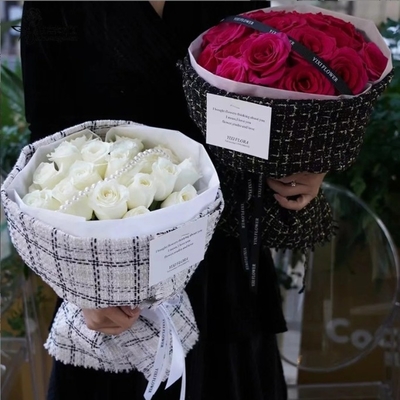 قیمت خوب پارچه بسته بندی بوکت گل سبک شیانگ کوچک، بسته بندی هدیه گل شگفتی، پارچه لوکس سبک بالا، مواد گل عمده فروشی آنلاین
