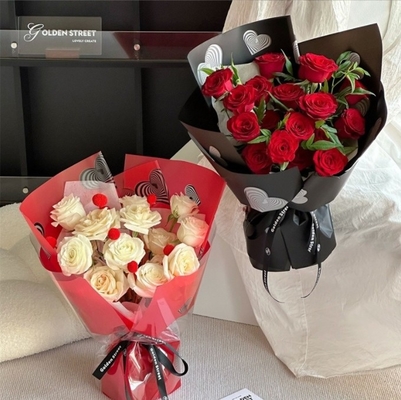 قیمت خوب کاغذ بسته بندی و بسته بندی دسته گل گل فروشی برای هنر گل نئون کریتی عشق رز آنلاین