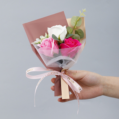 قیمت خوب دسته گل مینی روز ولنتاین، صابون رز، گل جاودان، جعبه هدیه آروماتراپی، عمده فروشی هدیه سوغاتی DIY آنلاین