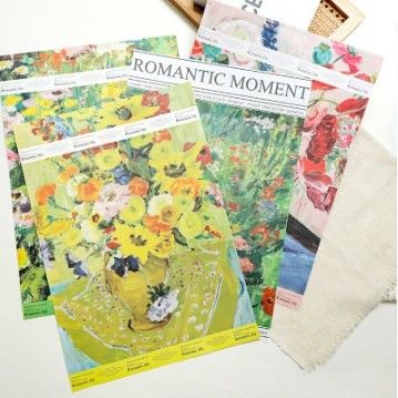 قیمت خوب کاغذ بسته بندی گل لحظه ی رمانتیک ۵۷*۵۷ سانتی متر نقاشی روغن جو هنر در بسیاری از رنگ ها آنلاین