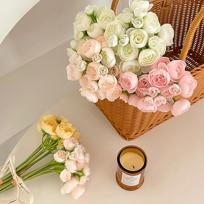 قیمت خوب دسته گل عروسی دستی گل نیلوفر آبی مصنوعی به سبک اینس، وسایل عکاسی دکوراسیون منزل تازه و ساده آنلاین