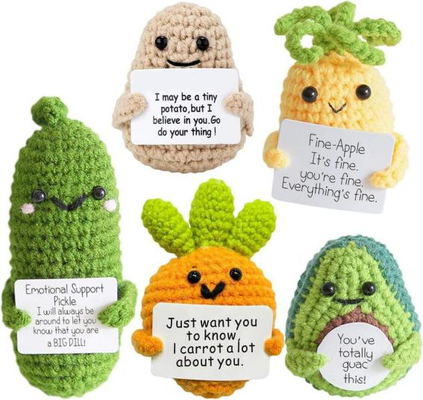 قیمت خوب Positive Crochet Cotton Doll DIY Emotional Support Toy, Yarn آنلاین