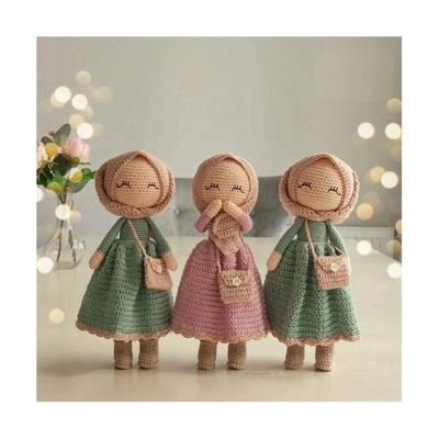 قیمت خوب Muslim Hijab Crochet Doll, 11-30cm 100% Cotton Amigurumi for Ramadan/Eid Gifts آنلاین