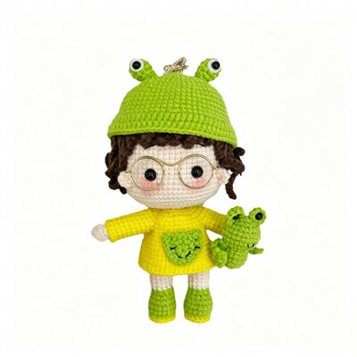قیمت خوب Customize Crochet Handmade Mini Doll Beautiful Baby Gift Stuffed Toy Crochet Baby Doll Keychain for Girls and Boys آنلاین