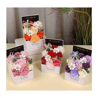 قیمت خوب بوکت گل صابون پارچه ای بسته بندی شده، مینی صابن گل رز کادو برای ولنتاین مادر پدر کریسمس فارغ التحصیلی هالووین عروسی آنلاین