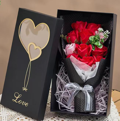 قیمت خوب جعبه هدیه گل صابون رز مصنوعی 11 سر برای هدایای روز ولنتاین و کریسمس برای روز مادر آنلاین