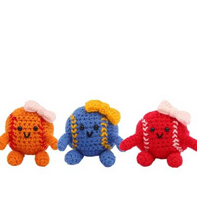 قیمت خوب عمده فروشی گرم فروش ورزش بیسبال دست ساز گچ Amigurumi عروسک برای تزئینات زیورآلات هدیه های تعطیلات آنلاین