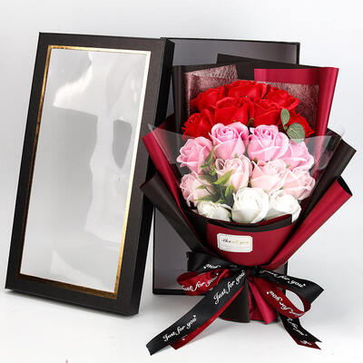 قیمت خوب جعبه هدیه گل 18 گل صابون گل سفارشی گل برای کریسمس ولنتاین چند جشنواره هدیه دادن آنلاین