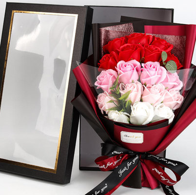 قیمت خوب 18 گل صابون گل بوکت جعبه هدیه گل برای روز ولنتاین، هدیه روز مادر آنلاین