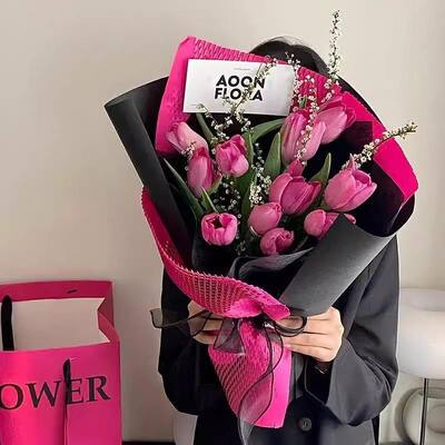 قیمت خوب بوکت گل گل رز و لاله های صابون با سبک ظریف و زیبا 17×17×25 سانتی متر آنلاین