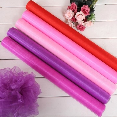 قیمت خوب پارچه ارگانزا ابریشم نرم با چگالی بالا 100 سانتی متر 150 سانتی متر تزیین عروسی رول توری آنلاین