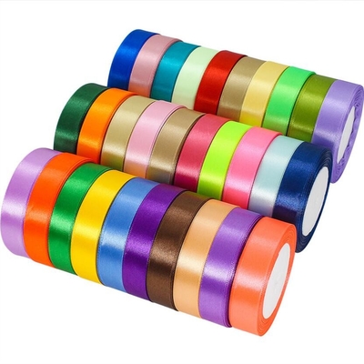 قیمت خوب روبان ساتن ساده چند رنگ 40 میلی متری با طول سفارشی روبان ساتن دو طرفه به طول 50 متر آنلاین